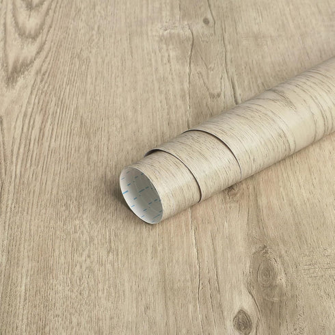 118"X17.7" Light Brown Wood Grain Contact Paper Faux Wood Peel and Stick Wallpaper Wood Removable Self Adhesive Waterproof Wallpaper by GloryTik