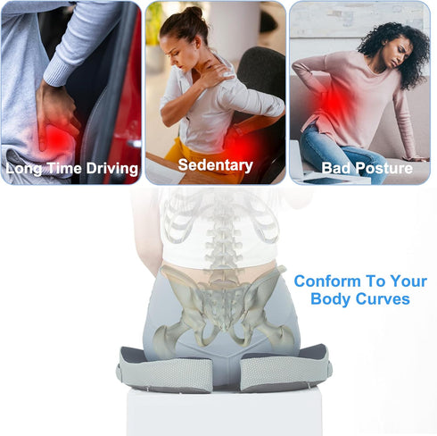 Travel Seat Cushion for Airplane, Foldable Hemorrhoid Pillows for Sitting, Airplane Seat Cushion for Long Flights
