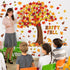Chivertion 150 Pcs Fall Classroom Tree Bulletin Board Set, Happy Fall Decorations with Maple Leaves and Pumpkins