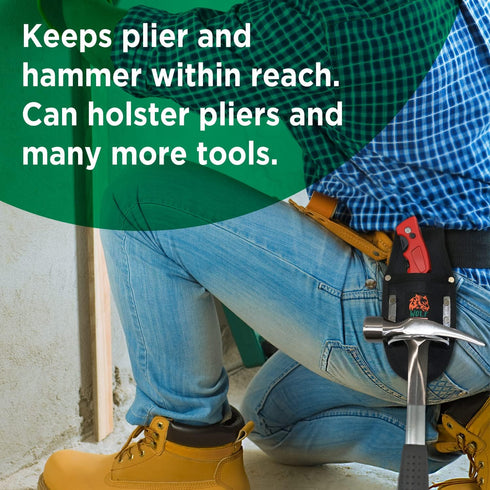 Wolf Hammer & Pliers Holster, Utility Pouch & Tool Holder, Heavy-Duty Steel, Ballistic Nylon, 3 Work Tool Belt Tunnel