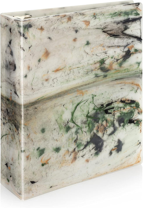 Carstens Limited Edition 3-Inch Green Marble Heavy Duty 3-Ring Binder, Waterproof, Made in USA