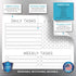 Dry Erase Whiteboard Task Planner by Glassboard Studio, Removable Adhesive Decal with Fine-Tip Magnetic Marker Included
