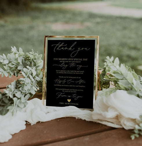 4x6 Your Main Event Prints Prefilled Thank You Place Cards for Weddings & Bridal Showers - Elegant Gratitude Cards