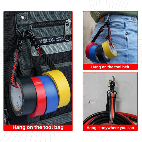 MELOTOUGH Tape Thong Electrical Tape Holder, Trigger Snap Hook for Tool Belt