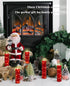 Wax,5 Pack Da by Red Flameless Candles with String Lights, Battery Operated Candles with Remote Control
