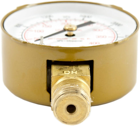 Forney 87728 Acetylene Gauge, High Pressure, 2-Inch-by-1/4-Inch NPT, 0-400 PSI