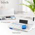 Birch Desktop Whiteboard - Cloud Glass Dry Erase Board with Storage & Multiple Markers for Desk Top Use