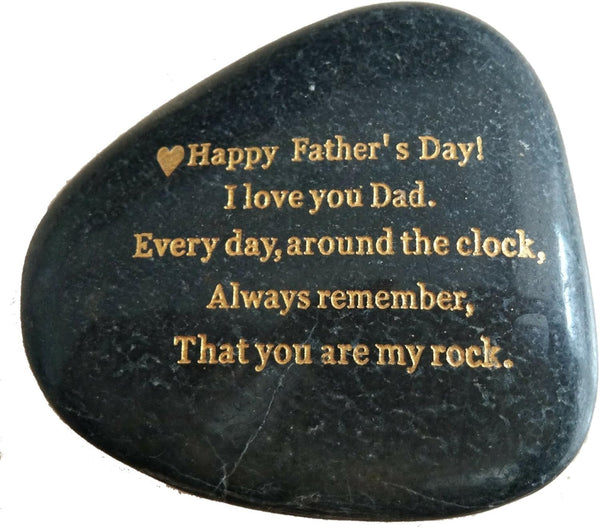 Father's Day Gifts - Engraved Rock, Happy Father's Day, Unique Gift from Daughter or Son