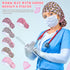 Jamntower 6 Pcs Satin Lined Scrub Caps Women Working Hat Surgical Nurse Cap Adjustable Tie Back Hats with Button