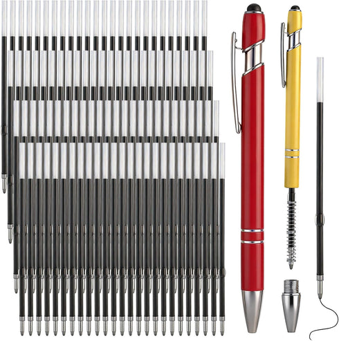 Zonon 100 Pcs 3.85 Inch Retractable Ballpoint Pen Refills Bulk for Metal Pens