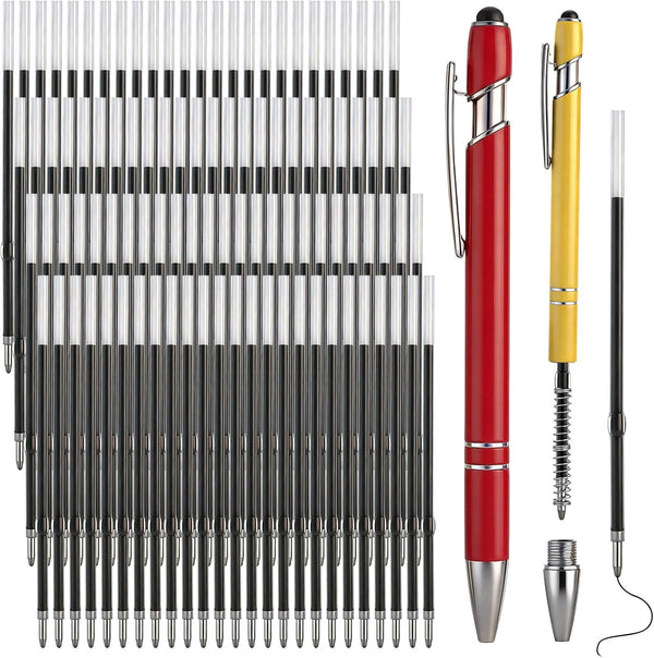 Zonon 100 Pcs 3.85 Inch Retractable Ballpoint Pen Refills Bulk for Metal Pens