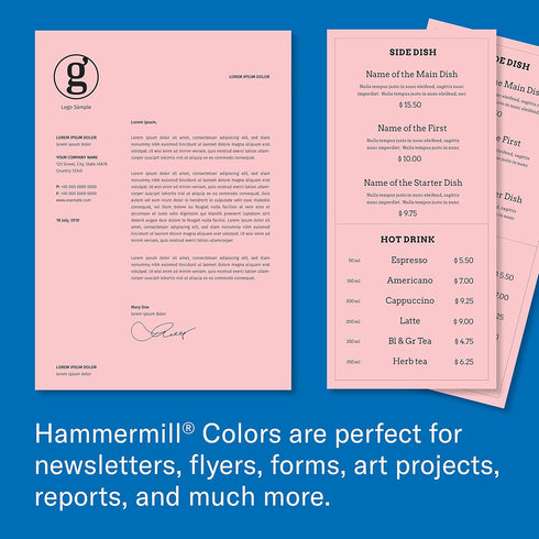Hammermill Colored Paper, 24 lb Pink Printer Paper, 8.5 x 11 - 1 Ream (500 Sheets), Made in the USA, Pastel Paper