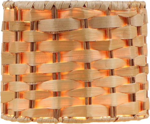 Aspen Creative 50501-2, 5" 5" 4" Set 2 Drum Clip-On Chandelier Lamp Shade, Natural Banana Leaf, Top x Bottom x Slant