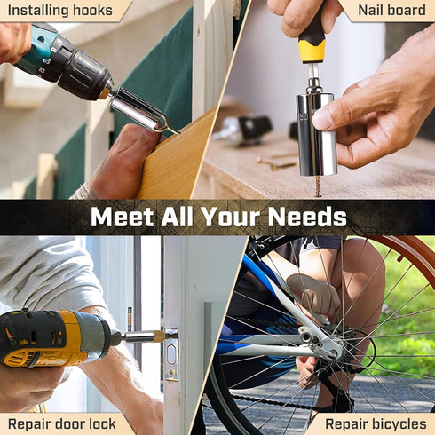 Super Universal Socket Tools - Socket Set with Power Drill Adapter (7-19 MM) for Various Fasteners