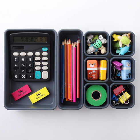 Mr. Pen Interlocking Desk Drawer Organizer, 8 pcs for Kitchen, Office, and Storage, Drawer Organizers