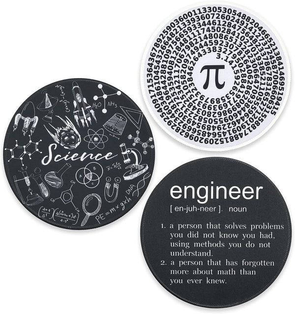 Eleville Mouse Pad Bundle of 3, Science Pi Decimal Engineer Definition Physics Chemistry Symbols for Office