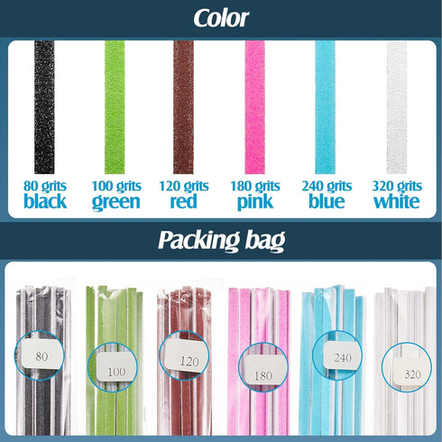 70 Pcs Sanding Sticks Polishing Sticks, Fine Sanding Twig Coded Abrasive for Plastic Models and Wood Sanding Tools