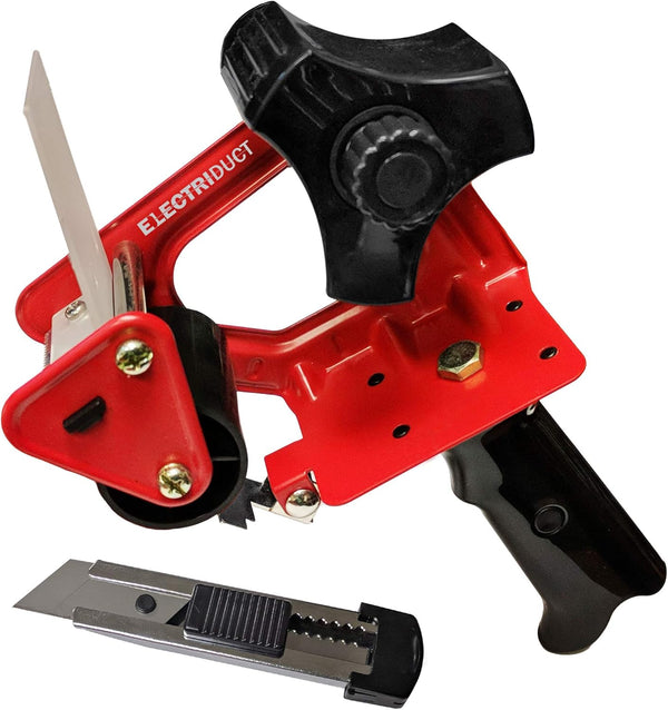 Electriduct Heavy Duty Metal Packing Tape Gun - 2 Inch Wide Tape with Built-In Utility Knife