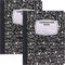 Emraw Composition Books, Black & White Marble Style, Durable Cover, Wide Ruled, 100 Sheets, Pack of 6