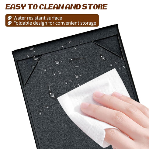 9 Pack 2 Leatherette Table Tents Black PU Leather Menu Covers Bulk Double Sided A-Frame Sign Holders Side Drink Dessert