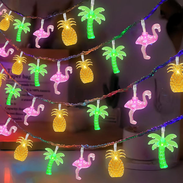 Summer Tropical Beach Hawaiian String Lights - 30 LED 16Ft Battery Operated