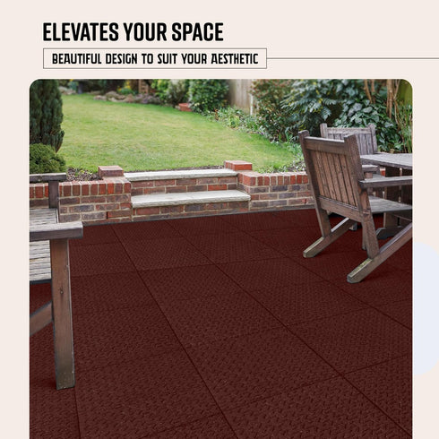 16 16 4 Playsafer Windmill Rubber Interlocking Tiles | X | Easy Install for Indoor and Outdoor Use (Red, Tiles)