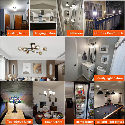 Dimmable A15 Bulb 8W 75 Bulb 4000K AC120V 900LM E26 Bulb Bulb,Pack 6. Leools led Equal watt Vintage LED Edison Neutral