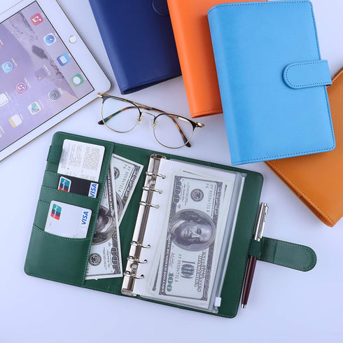 Budget Binder with Zipper Envelopes, Antner, Money Organizer for Cash, Dark Green