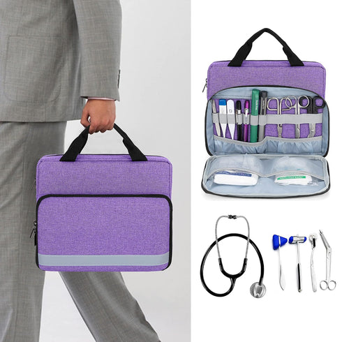Trunab Utility Nurse Case Padded Stethoscope Case, Hold Two Stethoscopes/BP Cuffs and Nurse Accessories, Small Empty