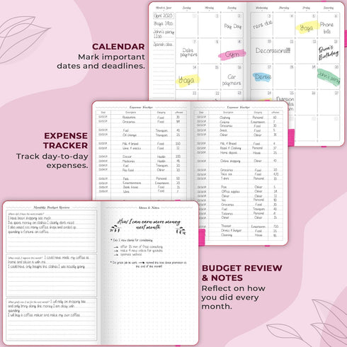 GoGirl Budget Planner – Monthly Financial Organizer Budget Book, Expense Tracker Notebook Journal to Control Money,