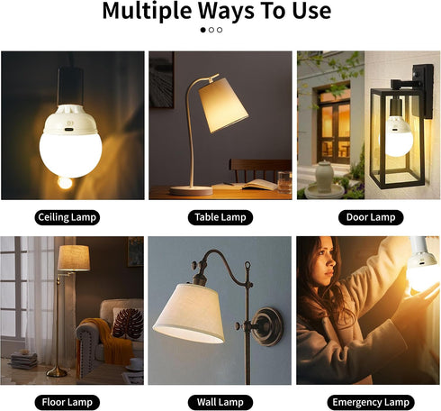 Bulbs, Bulb E26 Lightbulbs Dimmable (1 Lightbulb) Rechargeable Light Battery Operated Light with Remote LED Emergency