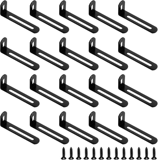 GTILE 20 Pairs Adjustable Right Angle Brackets Metal L Bracke, Heavy Duty 90