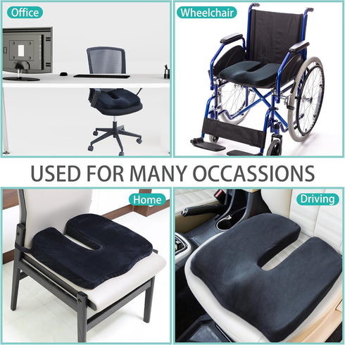 HxLmn Cushion,10-Inch Tailbone Large Pressure Relief Office Car Seat Extended U-Cutout,Sciatica & Back Coccyx Pain