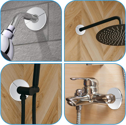 3 Pcs Stainless Steel Wall Split Flange Round Escutcheon Plate Cover for Plumbing Self Adhesive Split Pipe Flange