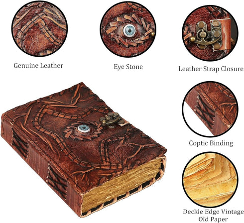 Hocus Pocus Book of Spells, Leather Journal Writing Book, Best Hocus Pocus Gifts for Men and Women, 10x7 Inch