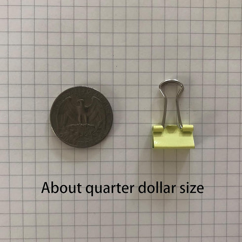 Mini Binder Clips, 5/8" / 0.6 inches / 15 mm, 40 PCS, a Little Bit Scratch Paper Clips (Yellow)