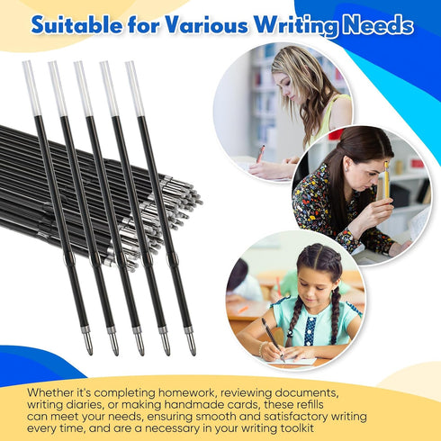 Zonon 100 3.85 Inch 1 mm 2 1 Pcs Retractable Ballpoint Pen Refills Bulk for Metal Pens with Stylus Tip, Medium Point