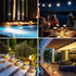 2 Pcs Solar Table Lantern Outdoor Waterproof Flickering Flame Solar Powered LED Light Decorative Metal Outdoor Lamp