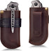 Leather Belt Knife Sheath, Color Clash Series, EDC Holster for Folding Knife Carrier, Darkbrown