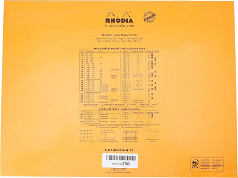 Rhodia Notepad, No38 A3+, Squared, Orange