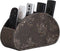 TV Remote Holder - PU Leather Organizer with 5 Compartments for Table, Office Desk for Pen and Stationary, Brown