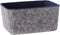 Three by Three Seattle Felt Storage Bin 6x4x2.5 Inch for Office, Craft Room, Living Room, Bedroom (Navy)