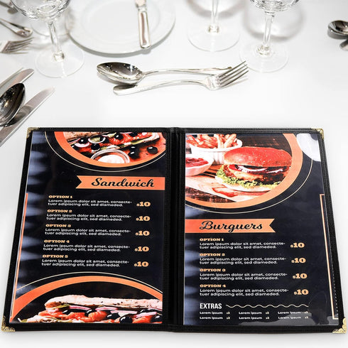 12 8.5 11 Inch 2 4 Nicunom Pcak Restaurant Menu Covers, X Menu Covers, Page View Transparent Menu Holders for Bar Cafe