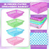 Zhehao 16 Pack Paper Organizer Basket, 13.5 x 10 x 3 Inch Plastic Mesh Bin, Colorful Storage for Office and Home