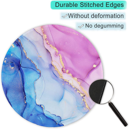 ITNRSIIET 20% Larger Mouse Pad - Premium-Textured Waterproof Non-Slip Rubber Base Round Mousemat for Office Gaming PC