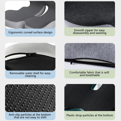 Generic Orthopedic Cushion, Seat Cushion - Car Cushion with L Shaped Ergonomic Design, Memory Foam Seat Cushion