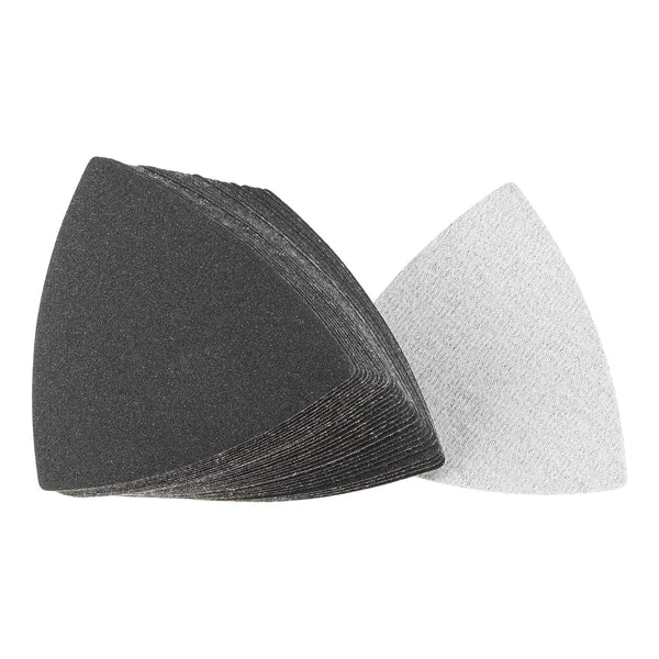uxcell Triangular Sandpaper Hook and Loop Pad, 3-1/2" Oscillating Multi-Tool, Silicon Carbide, 180 Grit, 30pcs