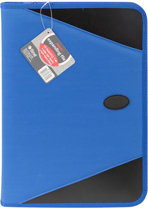 C-Line Expanding File, 13-Pocket with Zipper Closure, Blue (48105)