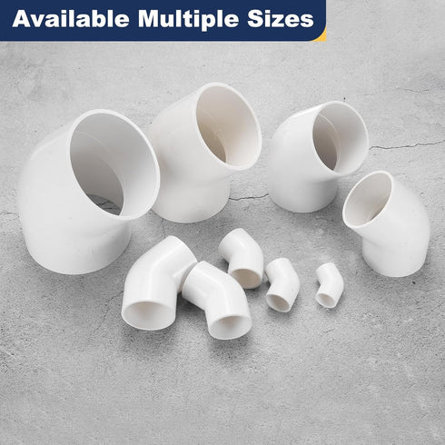 4pcs 1.5" 45 Elbow 2-Way 45 Elbow uxcell Degree Pipe Fittings, Furniture Construction Grade Degree PVC Corner Adapter
