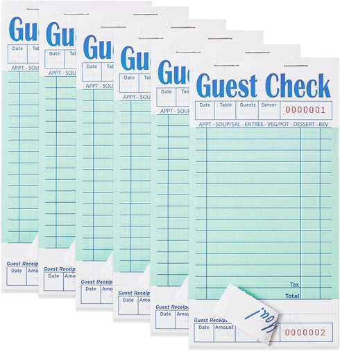 ZPARIK 6 Pack Guest Checks Books for Servers Server Note Pads, Waiter